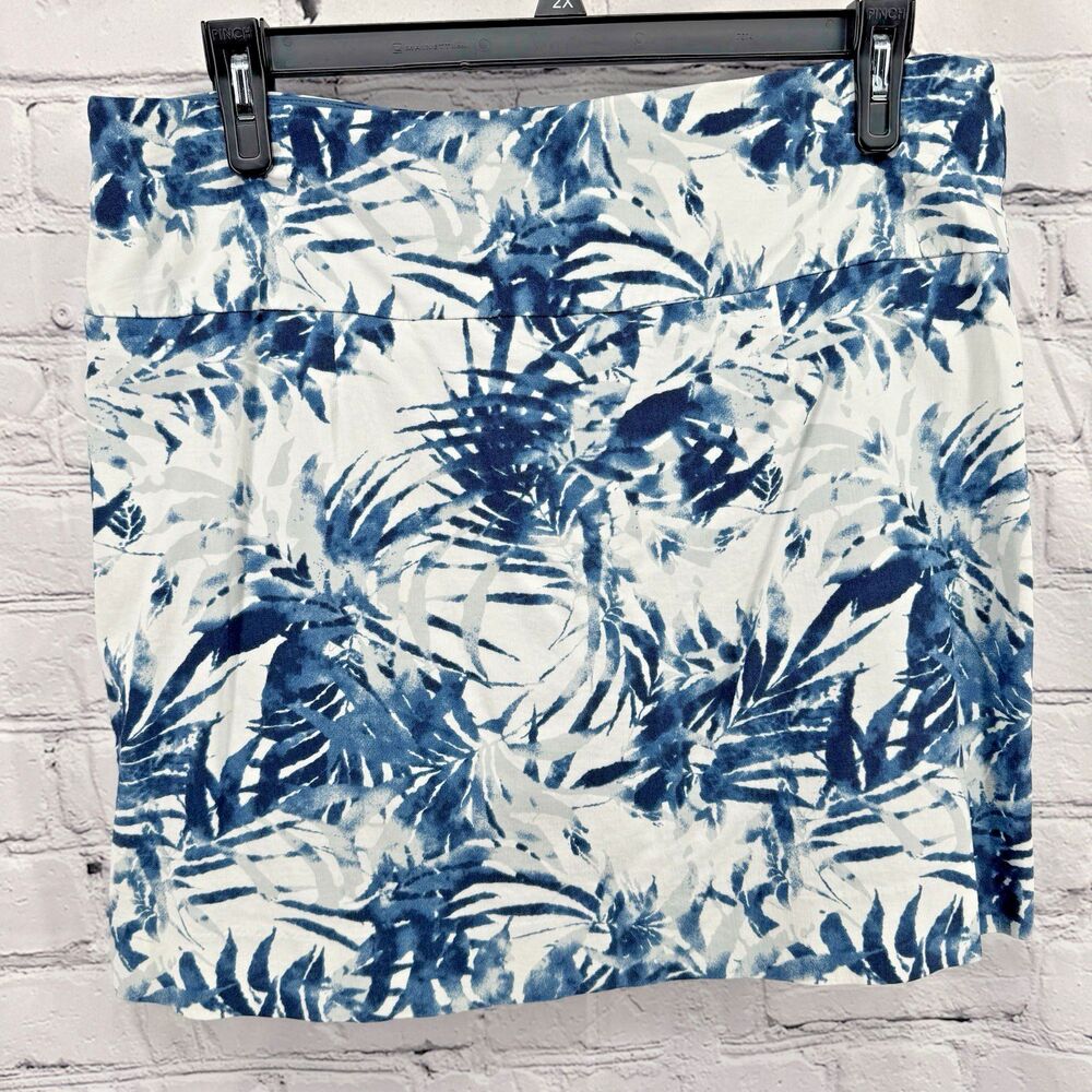 SC & CO Skort Women's XXL Blue Tropical Stretch Pockets Comfort Attached Shorts
